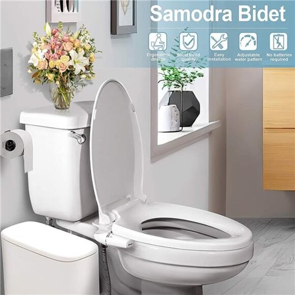 Ultra-Slim Bidet, Minimalist Bidet for Toilet with Non-Electric Dual Nozzle - Picture 6 of 6